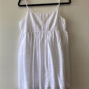 American Eagle White Sleeveless Tie-Back Babydoll Top-Size Large